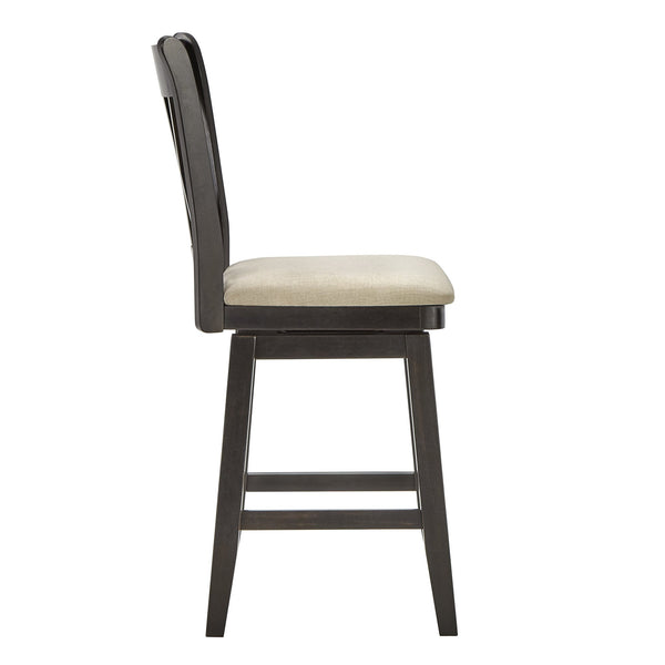 Lea Swivel Counter Stool Solid Wood X Back Upholstered Seat for Kitchen Islands