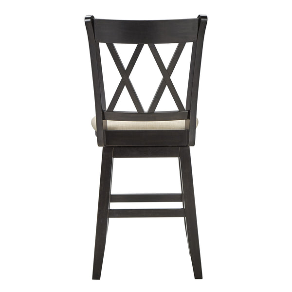 Lea Swivel Counter Stool Solid Wood X Back Upholstered Seat for Kitchen Islands