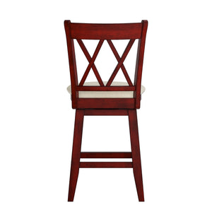 Lea Swivel Counter Stool Solid Wood X Back Upholstered Seat for Kitchen Islands