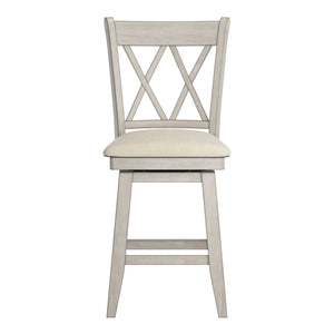 Lea Swivel Counter Stool Solid Wood X Back Upholstered Seat for Kitchen Islands