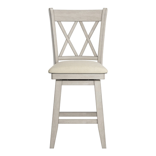 Lea Swivel Counter Stool Solid Wood X Back Upholstered Seat for Kitchen Islands