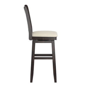 Lea Swivel Barstool Solid Rubberwood Cross Back Padded Seat for Kitchen Islands