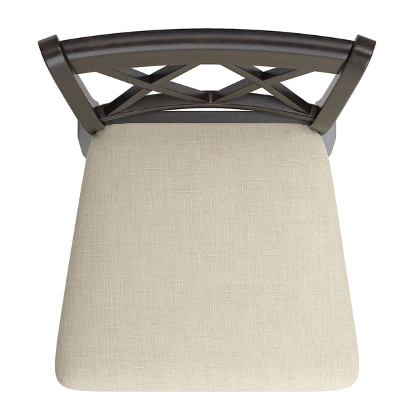 Lea Swivel Barstool Solid Rubberwood Cross Back Padded Seat for Kitchen Islands