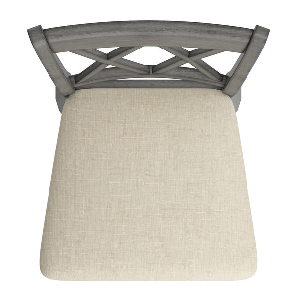Lea Swivel Barstool Solid Rubberwood Cross Back Padded Seat for Kitchen Islands