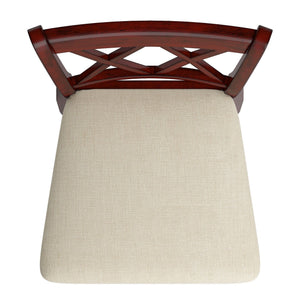Lea Swivel Barstool Solid Rubberwood Cross Back Padded Seat for Kitchen Islands