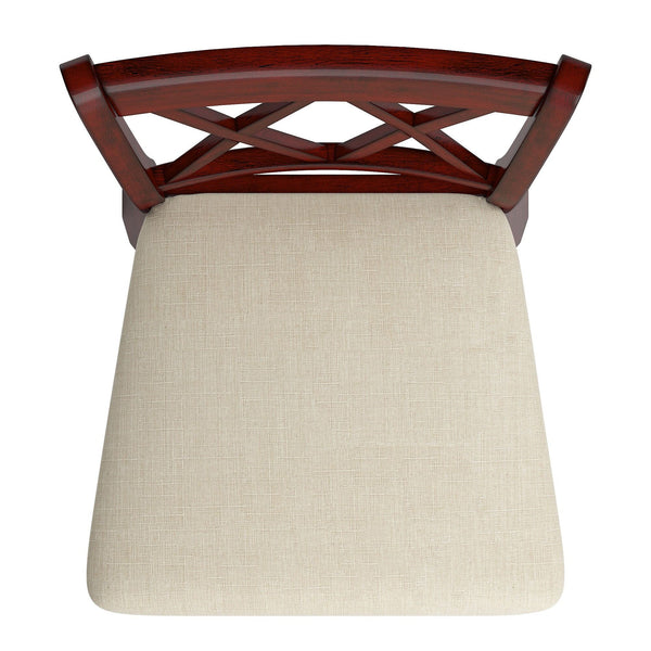 Lea Swivel Barstool Solid Rubberwood Cross Back Padded Seat for Kitchen Islands