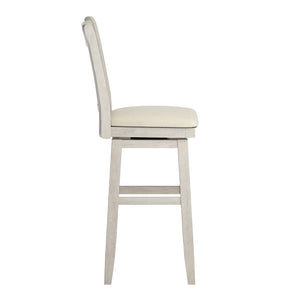 Lea Swivel Barstool Solid Rubberwood Cross Back Padded Seat for Kitchen Islands