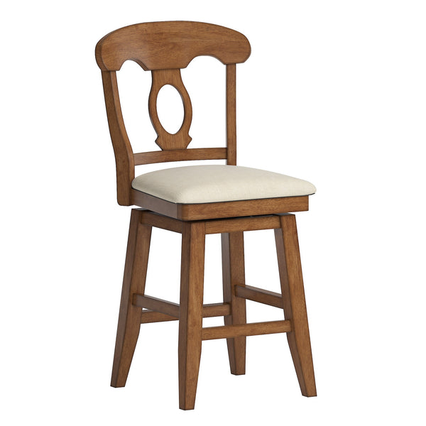 Lea Swivel Counter Stool Rubberwood Napoleon Back Padded Seat Kitchen Island
