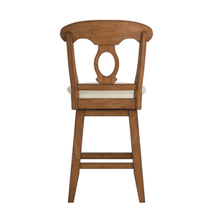 Lea Swivel Counter Stool Rubberwood Napoleon Back Padded Seat Kitchen Island