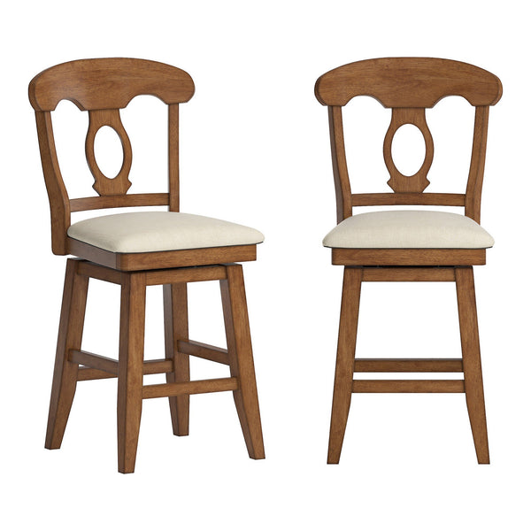 Lea Swivel Counter Stool Rubberwood Napoleon Back Padded Seat Kitchen Island