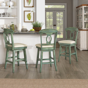 Lea Swivel Counter Stool Rubberwood Napoleon Back Padded Seat Kitchen Island