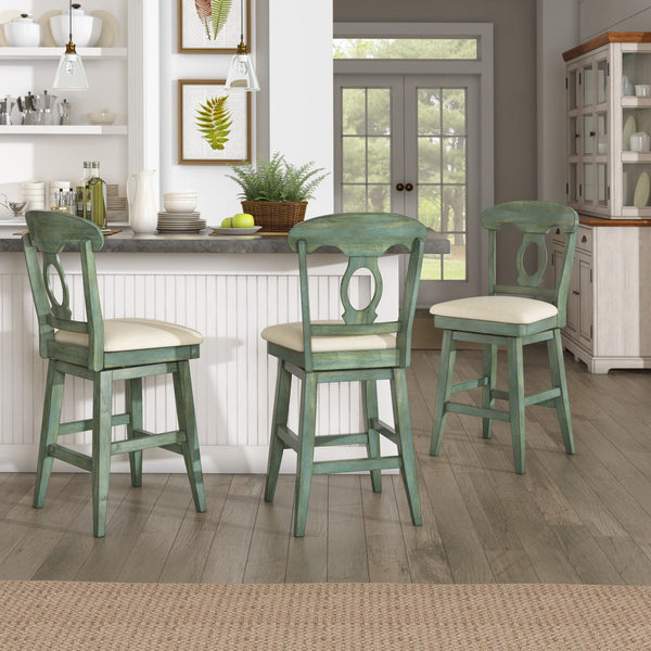 Lea Swivel Counter Stool Rubberwood Napoleon Back Padded Seat Kitchen Island