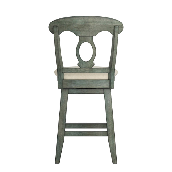 Lea Swivel Counter Stool Rubberwood Napoleon Back Padded Seat Kitchen Island