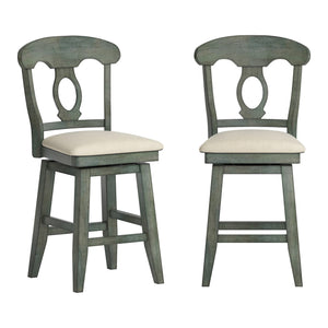 Lea Swivel Counter Stool Rubberwood Napoleon Back Padded Seat Kitchen Island