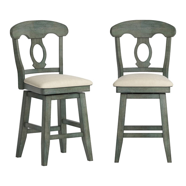 Lea Swivel Counter Stool Rubberwood Napoleon Back Padded Seat Kitchen Island