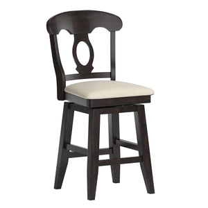 Lea Swivel Counter Stool Rubberwood Napoleon Back Padded Seat Kitchen Island