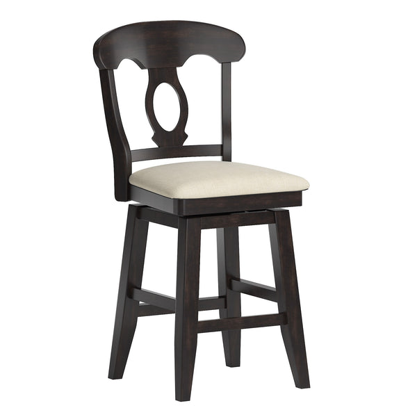 Lea Swivel Counter Stool Rubberwood Napoleon Back Padded Seat Kitchen Island