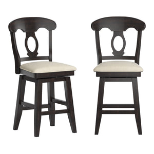 Lea Swivel Counter Stool Rubberwood Napoleon Back Padded Seat Kitchen Island