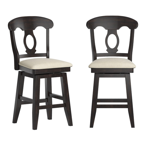 Lea Swivel Counter Stool Rubberwood Napoleon Back Padded Seat Kitchen Island