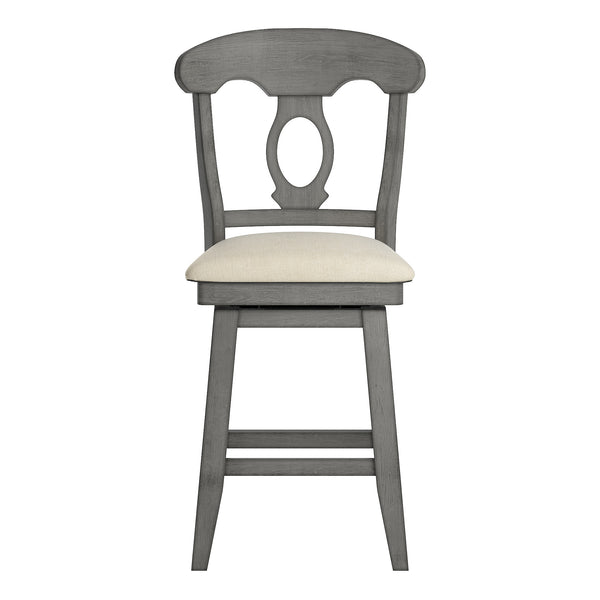 Lea Swivel Counter Stool Rubberwood Napoleon Back Padded Seat Kitchen Island