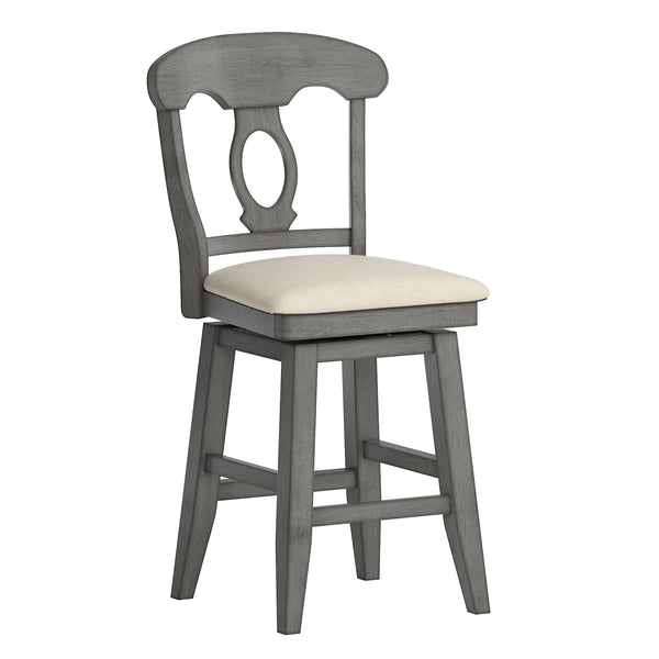 Lea Swivel Counter Stool Rubberwood Napoleon Back Padded Seat Kitchen Island
