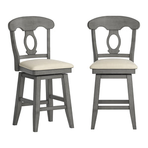 Lea Swivel Counter Stool Rubberwood Napoleon Back Padded Seat Kitchen Island