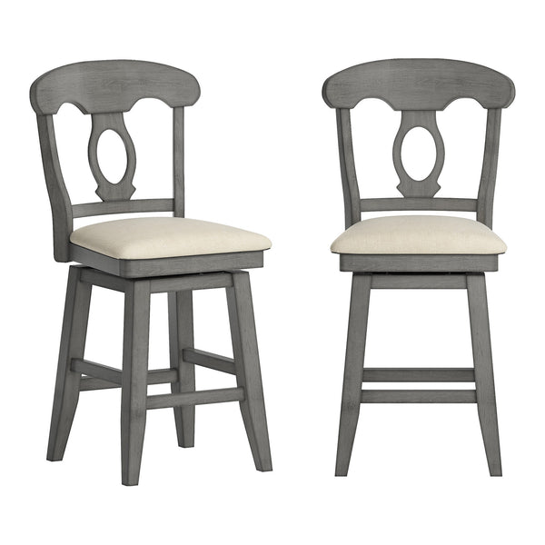 Lea Swivel Counter Stool Rubberwood Napoleon Back Padded Seat Kitchen Island