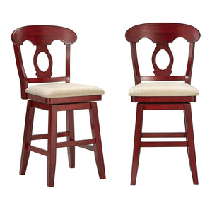 Lea Swivel Counter Stool Rubberwood Napoleon Back Padded Seat Kitchen Island