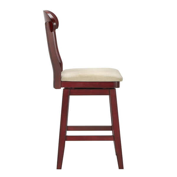 Lea Swivel Counter Stool Rubberwood Napoleon Back Padded Seat Kitchen Island