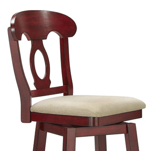 Lea Swivel Counter Stool Rubberwood Napoleon Back Padded Seat Kitchen Island
