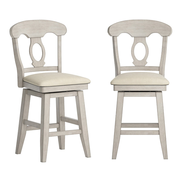 Lea Swivel Counter Stool Rubberwood Napoleon Back Padded Seat Kitchen Island