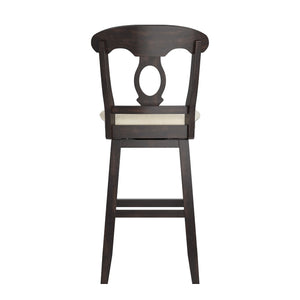 Lea Oval Napoleon Back Swivel Barstool Rubberwood Frame Upholstered Kitchen Seating