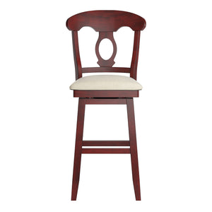 Lea Oval Napoleon Back Swivel Barstool Rubberwood Frame Upholstered Kitchen Seating
