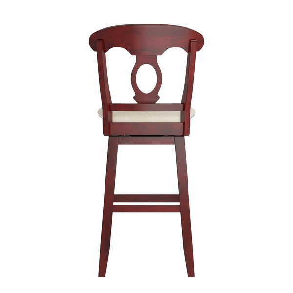 Lea Oval Napoleon Back Swivel Barstool Rubberwood Frame Upholstered Kitchen Seating