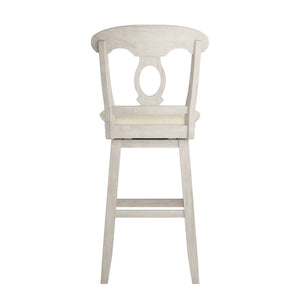 Lea Oval Napoleon Back Swivel Barstool Rubberwood Frame Upholstered Kitchen Seating