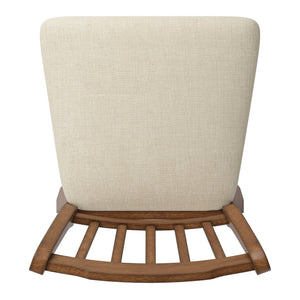 Lea Rubberwood Slat Back Swivel Counter Stool with Padded Seat and Footrest for Kitchen Islands