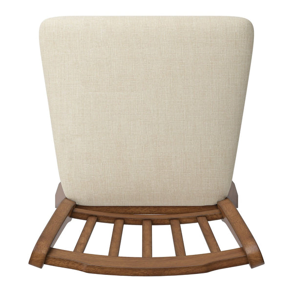 Lea Rubberwood Slat Back Swivel Counter Stool with Padded Seat and Footrest for Kitchen Islands