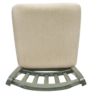 Lea Rubberwood Slat Back Swivel Counter Stool with Padded Seat and Footrest for Kitchen Islands