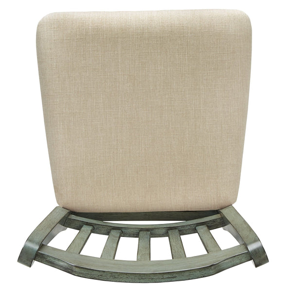 Lea Rubberwood Slat Back Swivel Counter Stool with Padded Seat and Footrest for Kitchen Islands