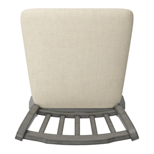 Lea Rubberwood Slat Back Swivel Counter Stool with Padded Seat and Footrest for Kitchen Islands