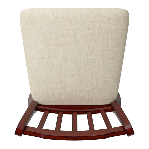 Lea Rubberwood Slat Back Swivel Counter Stool with Padded Seat and Footrest for Kitchen Islands