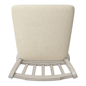 Lea Rubberwood Slat Back Swivel Counter Stool with Padded Seat and Footrest for Kitchen Islands