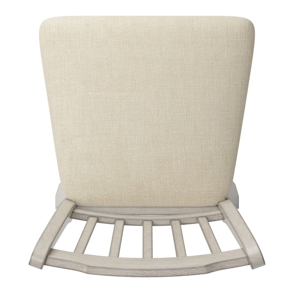 Lea Rubberwood Slat Back Swivel Counter Stool with Padded Seat and Footrest for Kitchen Islands