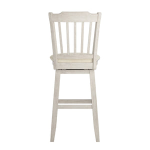 Lea Rubberwood Swivel Barstool with Slat Back and Foam Cushioned Seat