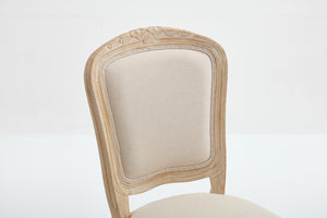 English Elm French Country Dining Chairs Set Of 2 - Stylish Upholstered Design, Fan-Back Comfort For Any Space W3426P324536