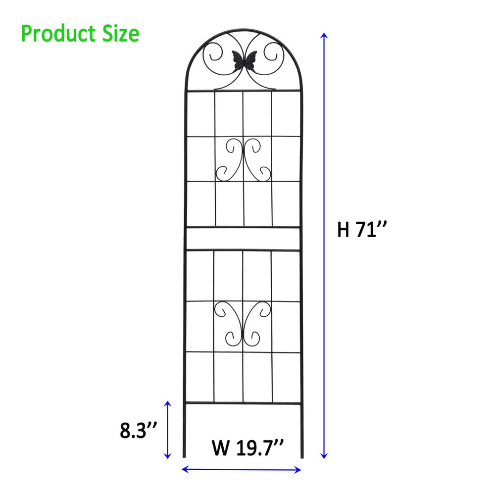 English Elm 4 Pack Powder-coated Metal Garden Trellis Panels Rustproof Climbing Plant Support Outdoor W1586P266862