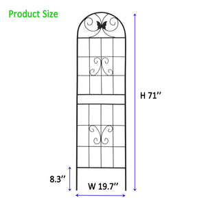 English Elm 4 Pack Powder-coated Metal Garden Trellis Panels Rustproof Climbing Plant Support Outdoor W1586P266862