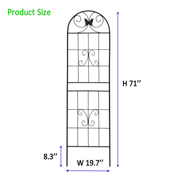 English Elm 4 Pack Powder-coated Metal Garden Trellis Panels Rustproof Climbing Plant Support Outdoor W1586P266862