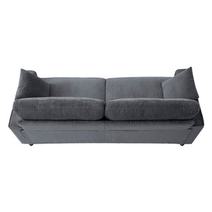 English Elm 81.8"corduroy Ribbed Upholstered 2-seater Sofa with Iron Wood Frame for Living Room Gray W5515P488194