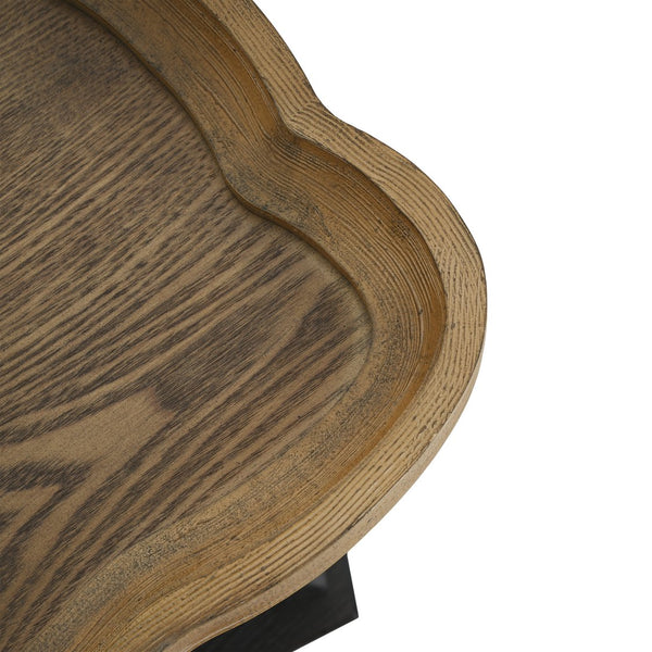 English Elm Christopher Knight Home® - End Hourglass Accent Table with Lipped Rectangular Top, French Country Firwood Charm and Elegance Black+Natural N771P223027B